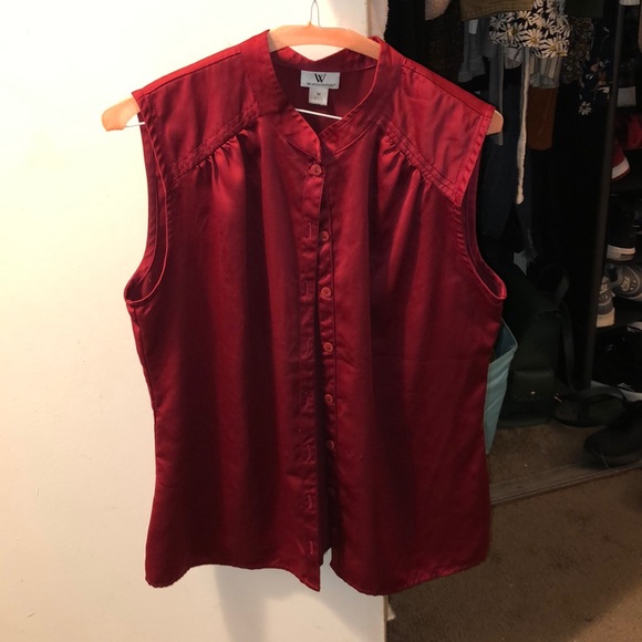 Red button down - Picture 2 of 2